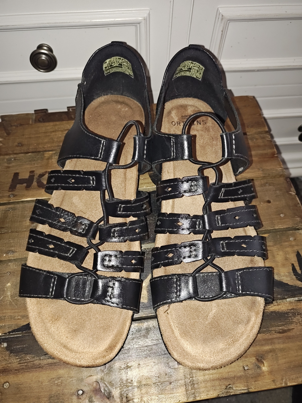 Earth Origins Woman's Blakely Black leather gladiator sandals
